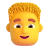 Man: Curly Hair Emoji 👨‍🦱 image - Microsoft 3D Fluent style