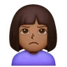 Woman Pouting: Medium-Dark Skin Tone Emoji 🙎🏾‍♀️ image - Samsung style