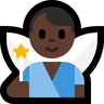 Man Fairy: Dark Skin Tone Emoji 🧚🏿‍♂️ image - Microsoft Windows 10 Segoe UI Emoji style