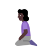 Woman Kneeling: Dark Skin Tone Emoji 🧎🏿‍♀️ image - Microsoft Classic 2D style