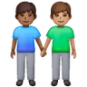 Men Holding Hands: Medium-Dark Skin Tone, Medium Skin Tone Emoji 👨🏾‍🤝‍👨🏽 image - Samsung style