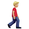 Man Walking Facing Right: Medium-Light Skin Tone Emoji 🚶🏼‍♂️‍➡️ image - Apple style