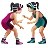 Women Wrestling: Light Skin Tone