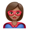 Woman Superhero: Medium Skin Tone Emoji 🦸🏽‍♀️ image - WhatsApp style