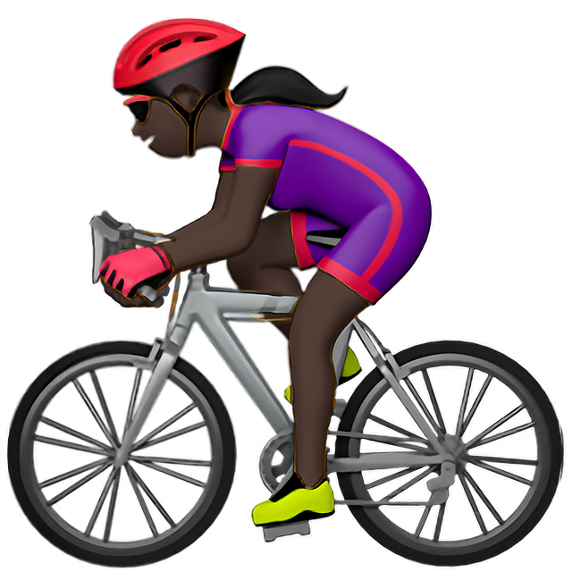 Woman Biking: Dark Skin Tone
