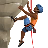 Man Climbing: Medium-Dark Skin Tone Emoji 🧗🏾‍♂️ image - Apple style