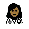 Woman Health Worker: Medium-Dark Skin Tone Emoji 👩🏾‍⚕️ image - OpenMoji style