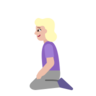 Woman Kneeling: Medium-Light Skin Tone Emoji 🧎🏼‍♀️ image - Microsoft Classic 2D style