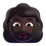Woman: Dark Skin Tone, Beard Emoji 🧔🏿‍♀️ image - Microsoft 3D Fluent style