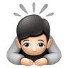 Person Bowing: Light Skin Tone Emoji 🙇🏻 image - Huawei Harmony OS style