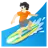 Person Surfing: Light Skin Tone