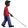Man With White Cane Facing Right: Dark Skin Tone Emoji 👨🏿‍🦯‍➡️ image - Apple style