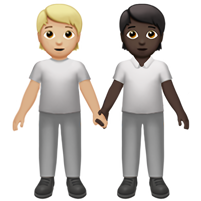 People Holding Hands: Medium-Light Skin Tone, Dark Skin Tone