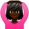 Woman Gesturing Ok: Dark Skin Tone Emoji 🙆🏿‍♀️ image - Emojidex style
