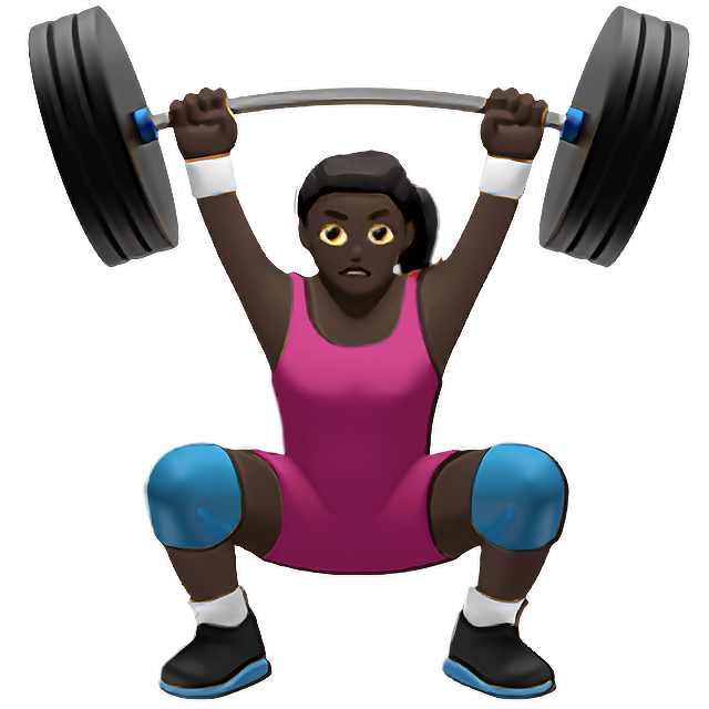 Woman Lifting Weights: Dark Skin Tone