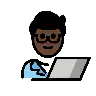 Man Technologist: Dark Skin Tone Emoji 👨🏿‍💻 image - OpenMoji style