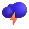Cloud With Lightning Emoji 🌩 image - Microsoft 3D Fluent style
