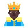 Prince: Dark Skin Tone Emoji 🤴🏿 image - Microsoft Classic 2D style
