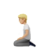 Person Kneeling: Medium-Light Skin Tone Emoji 🧎🏼 image - Apple style