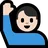 Man Raising Hand: Light Skin Tone