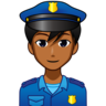 Man Police Officer: Medium-Dark Skin Tone Emoji 👮🏾‍♂️ image - Emojidex style