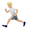 Person Running: Medium-Light Skin Tone Emoji 🏃🏼 image - Apple style