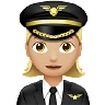Woman Pilot: Medium-Light Skin Tone Emoji 👩🏼‍✈️ image - Apple style