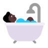 Person Taking Bath: Dark Skin Tone Emoji 🛀🏿 image - Microsoft Classic 2D style