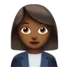 Woman Office Worker: Medium-Dark Skin Tone Emoji 👩🏾‍💼 image - Apple style