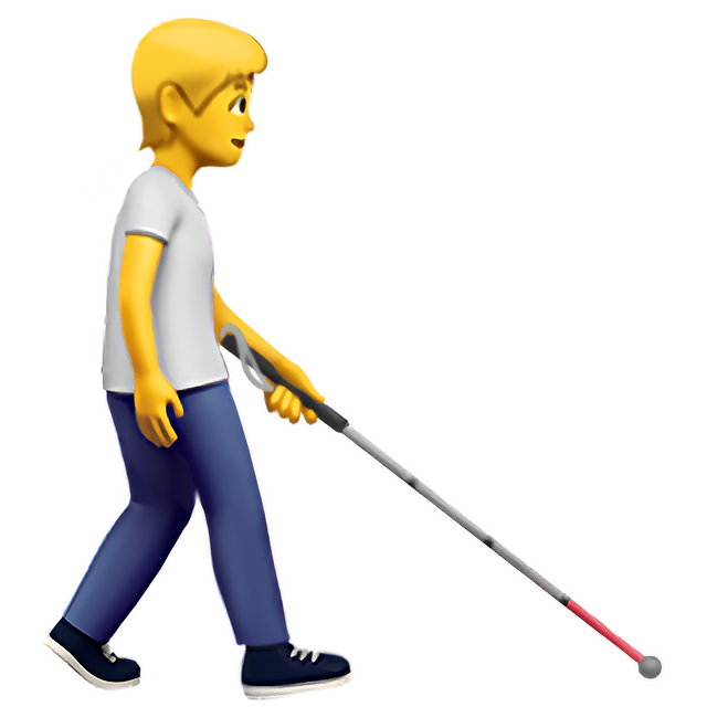 Person With White Cane Facing Right