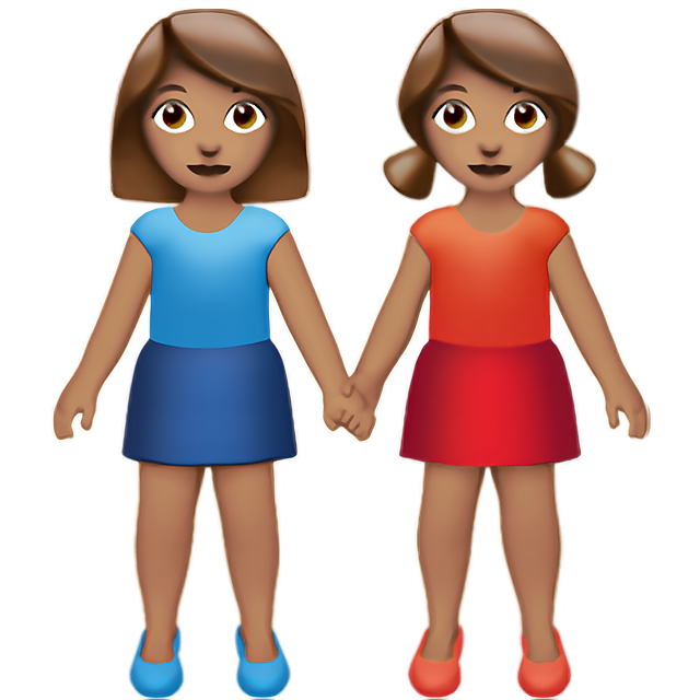Women Holding Hands: Medium Skin Tone