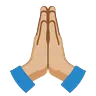 Folded Hands: Medium-Light Skin Tone Emoji 🙏🏼 image - Google Noto Color Animated style