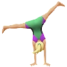 Woman Cartwheeling: Medium-Light Skin Tone Emoji 🤸🏼‍♀️ image - Apple style