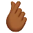 Hand With Index Finger And Thumb Crossed: Medium-Dark Skin Tone