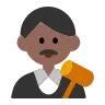 Man Judge: Medium-Dark Skin Tone Emoji 👨🏾‍⚖️ image - Tossface style