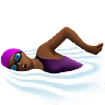 Woman Swimming: Medium-Dark Skin Tone Emoji 🏊🏾‍♀️ image - Apple style
