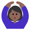 Woman Gesturing Ok: Medium-Dark Skin Tone Emoji 🙆🏾‍♀️ image - Tossface style