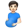 Pregnant Person: Light Skin Tone Emoji 🫄🏻 image - WhatsApp style
