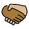 Handshake: Medium-Dark Skin Tone, Medium-Light Skin Tone Emoji 🫱🏾‍🫲🏼 image - OpenMoji style