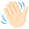 Waving Hand: Light Skin Tone Emoji 👋🏻 image - EmojiTwo style