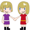 Women Holding Hands: Light Skin Tone Emoji 👭🏻 image - Emojidex style
