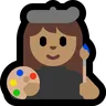 Woman Artist: Medium Skin Tone Emoji 👩🏽‍🎨 image - Microsoft Windows 10 Segoe UI Emoji style