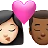 Kiss: Woman, Man, Light Skin Tone, Medium-Dark Skin Tone