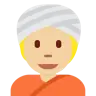 Person Wearing Turban: Medium-Light Skin Tone Emoji 👳🏼 image - Twitter / X (Twemoji) style