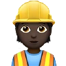 Construction Worker: Dark Skin Tone Emoji 👷🏿 image - Apple style