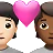 Couple With Heart: Person, Person, Light Skin Tone, Medium-Dark Skin Tone