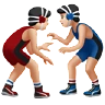 Men Wrestling: Light Skin Tone Emoji 🤼🏻‍♂️ image - Apple style