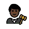 Man Judge: Dark Skin Tone Emoji 👨🏿‍⚖️ image - OpenMoji style