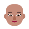 Woman: Medium Skin Tone, Bald Emoji 👩🏽‍🦲 image - Microsoft Classic 2D style