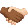 Handshake: Medium-Dark Skin Tone, Light Skin Tone Emoji 🫱🏾‍🫲🏻 image - Apple style